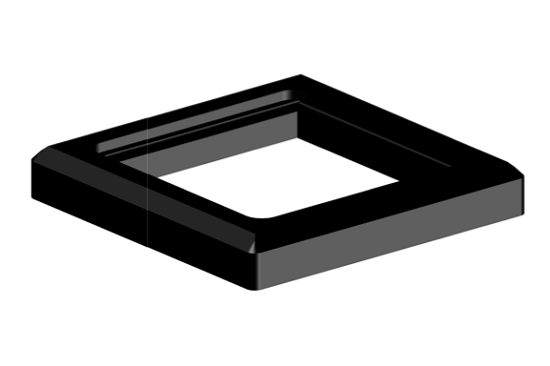 Lunetta quadrata plastica nera
