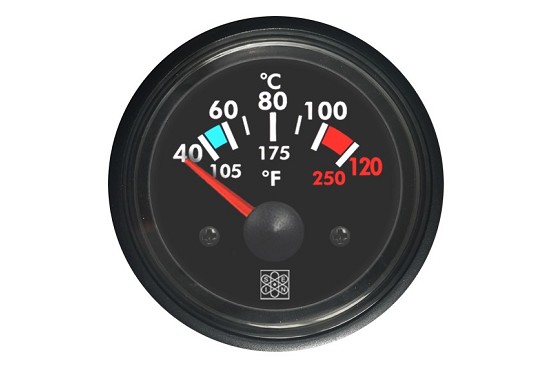 Temperature gauges 40-120°C Veglia calibration 24V white backlighting