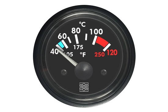 Temperature gauges 40-120°C VDO calibration 12V red backlighting